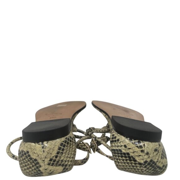 Paris Texas Jacky Python Printed Leather Thong Ankle Strap Flat Sandals Size 9.5 - Picture 9 of 13